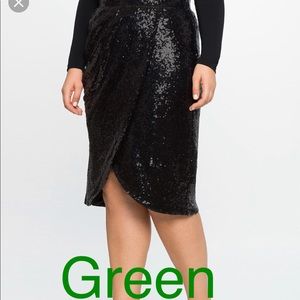 ELOQUII size 28 GREEN sequin skirt